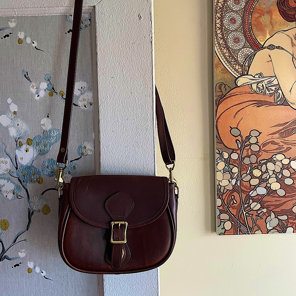 Leather Crossbody Saddle Bag